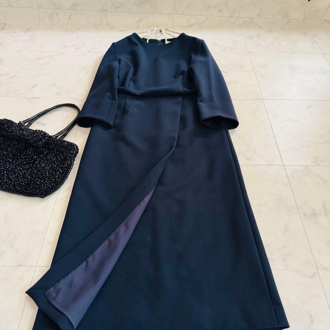 23AW エストネーション　フォーマル　ワンピース　ネイビー　入卒　お受験