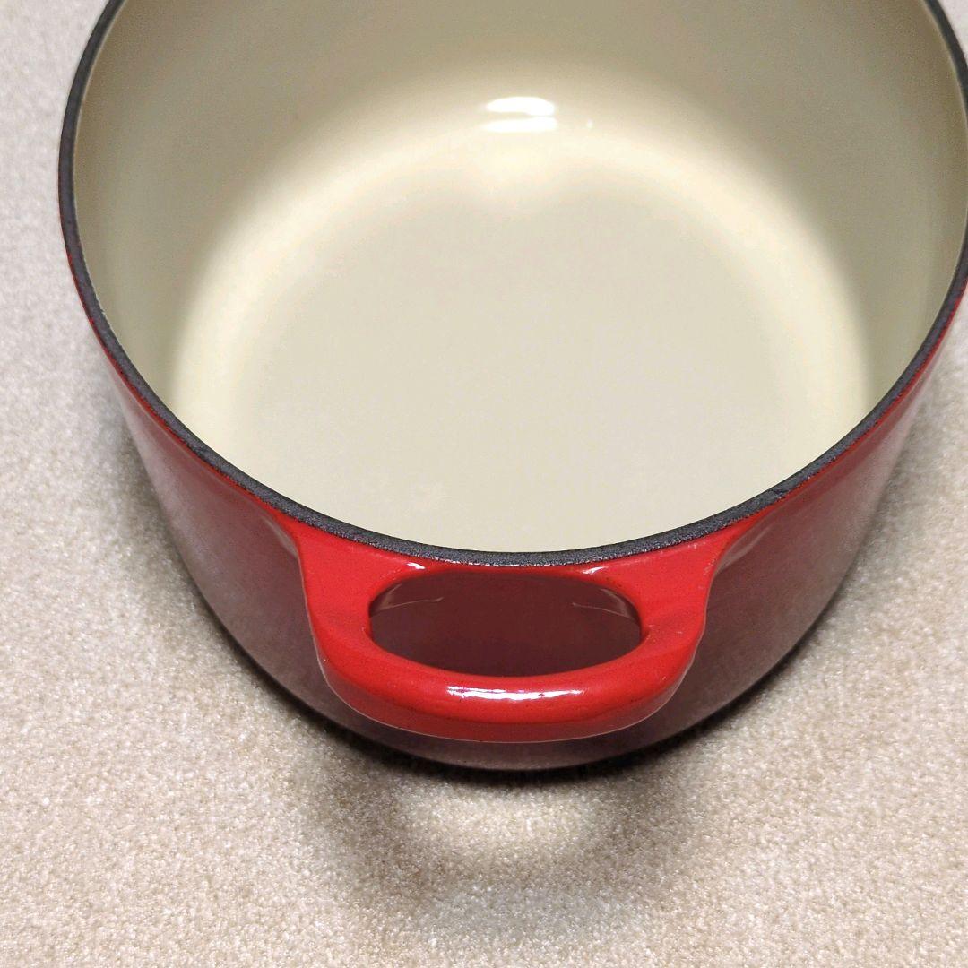 【美品】LE CREUSET ココット オーバル 25 チェリーレッド
