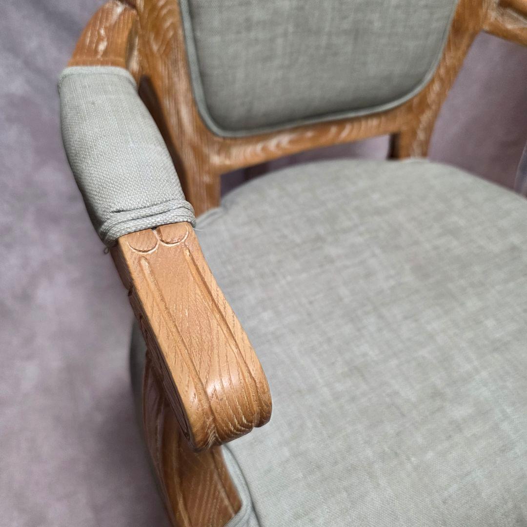 【猫脚レトロチェア】アンティーク風 シャビーシック調 ひじ掛け椅子 アームチェア