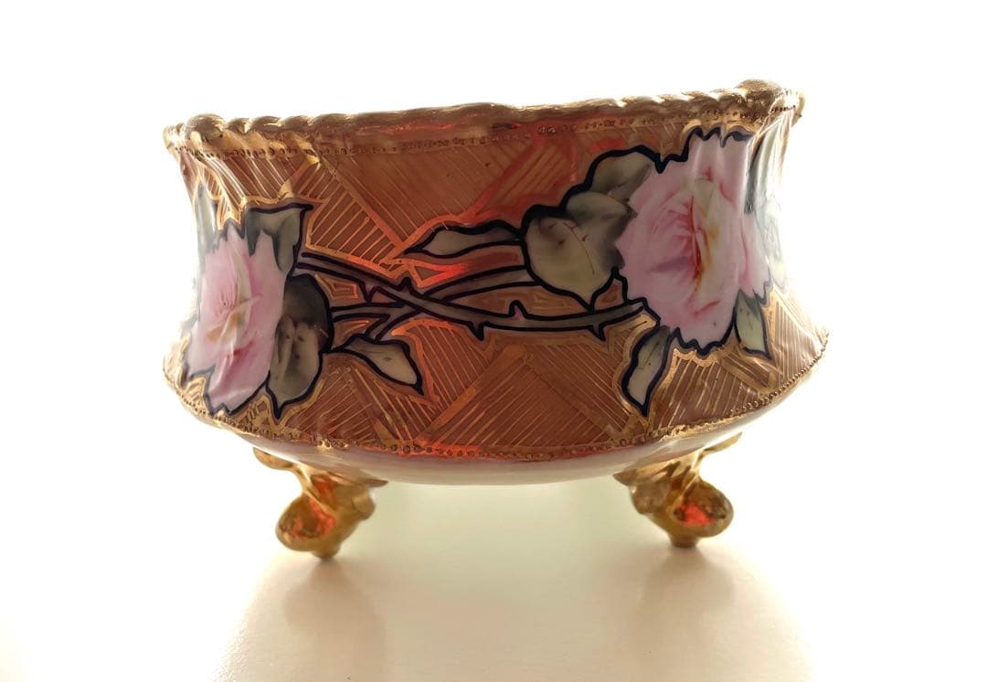 オールドノリタケ　野薔薇の柄の鉢