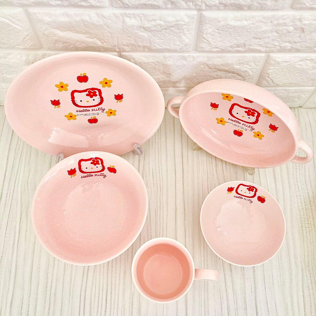 ♥️未使用！レトロ ハローキティ 同シリーズ 食器5点セット 激レア 希少