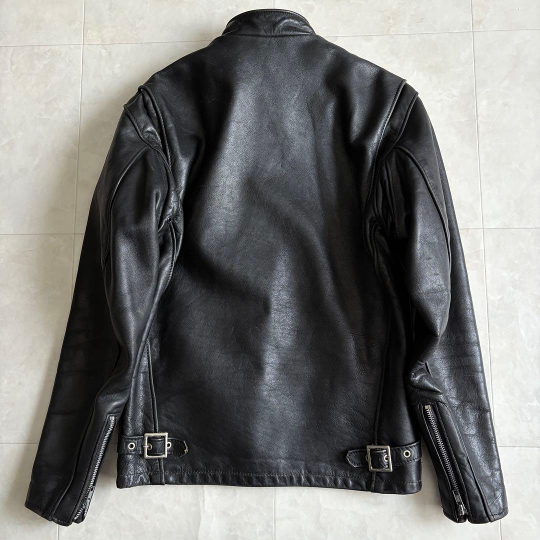 Schott 本革レザーシングルライダース 黒 36 カフェレーサー定番