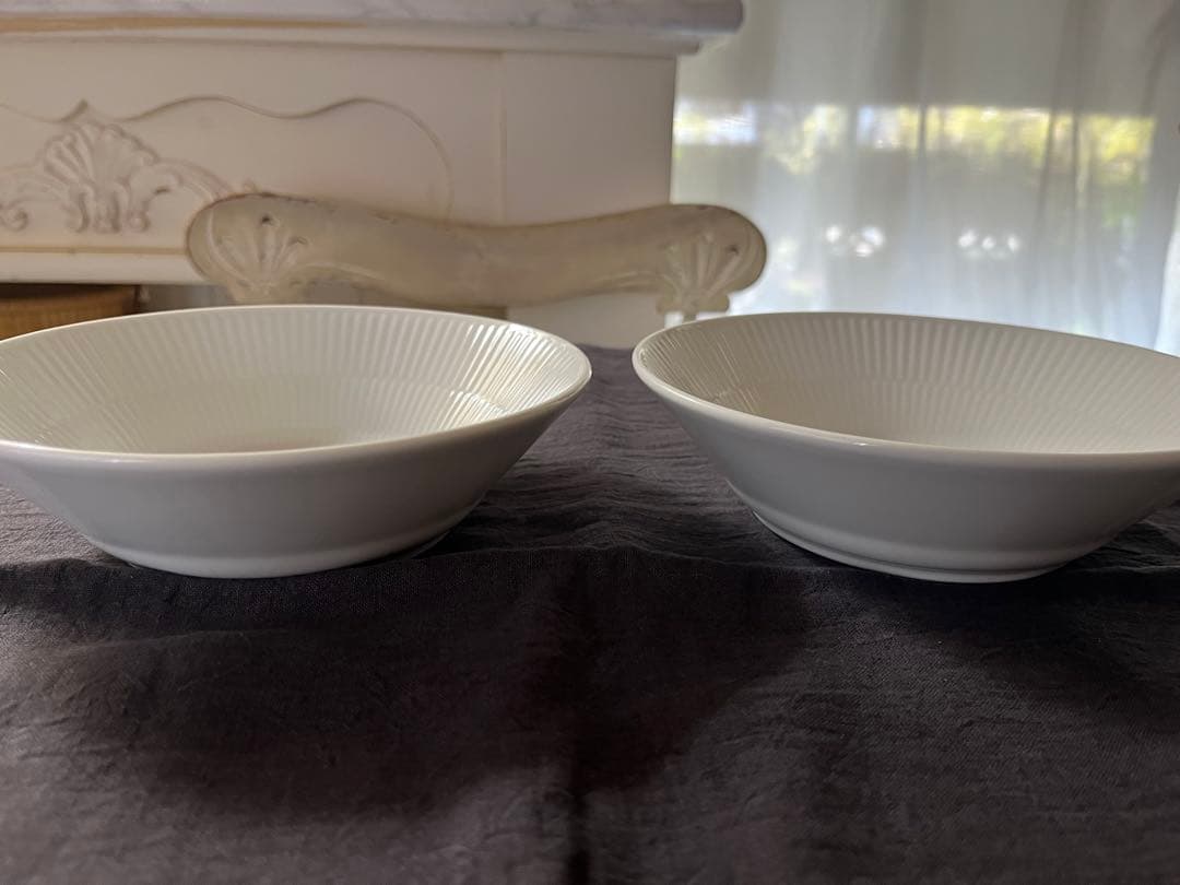 ホワイトフルーテッド ディーププレート 17cm &クーププレート 23cm