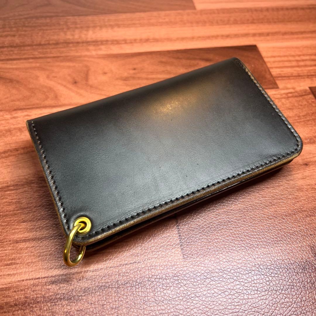 【トラッカーウォレット ミドル 2層】ホースバット ゴールド