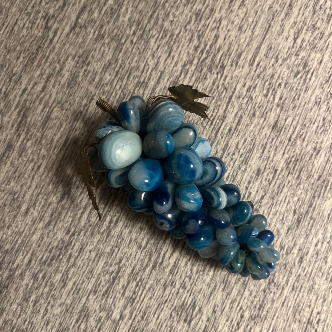 ガラス製青色ぶどうデザイン