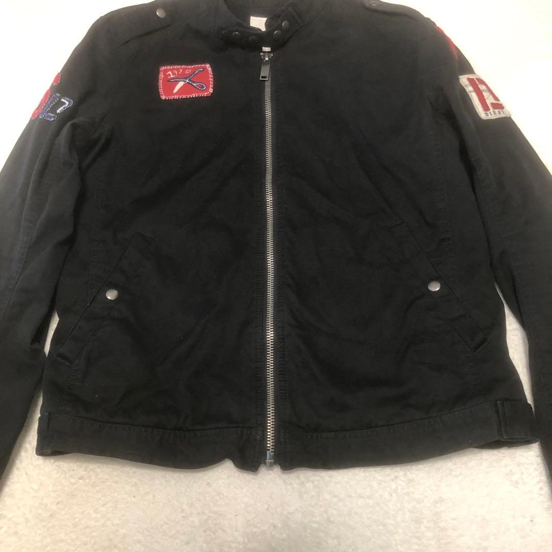 DIESEL シングルライダー　コットン　アップリケデザイン　ジャケットブルゾン