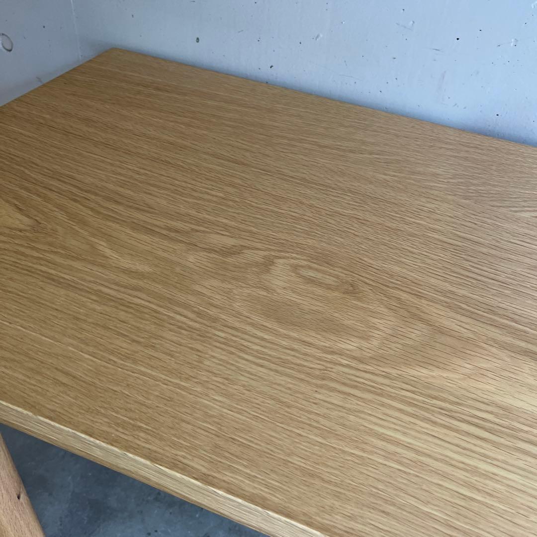 美品・廃盤希少★無印 板と脚でできた木製テーブル・オーク材・幅１２０ｃｍ