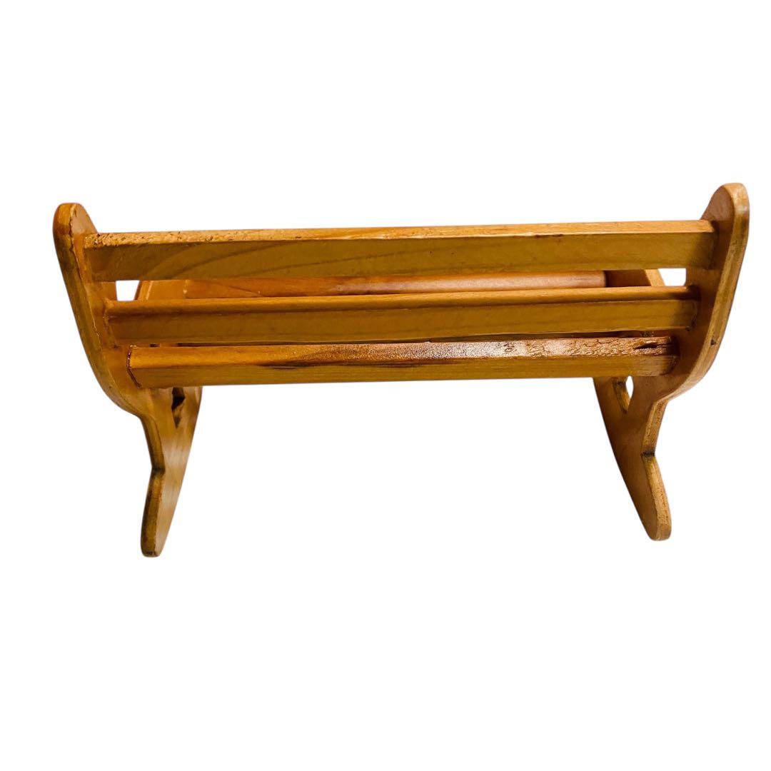 ドールチェア ミニチュア インテリア 木製 ロッキングチェア 揺り椅子　ベンチ