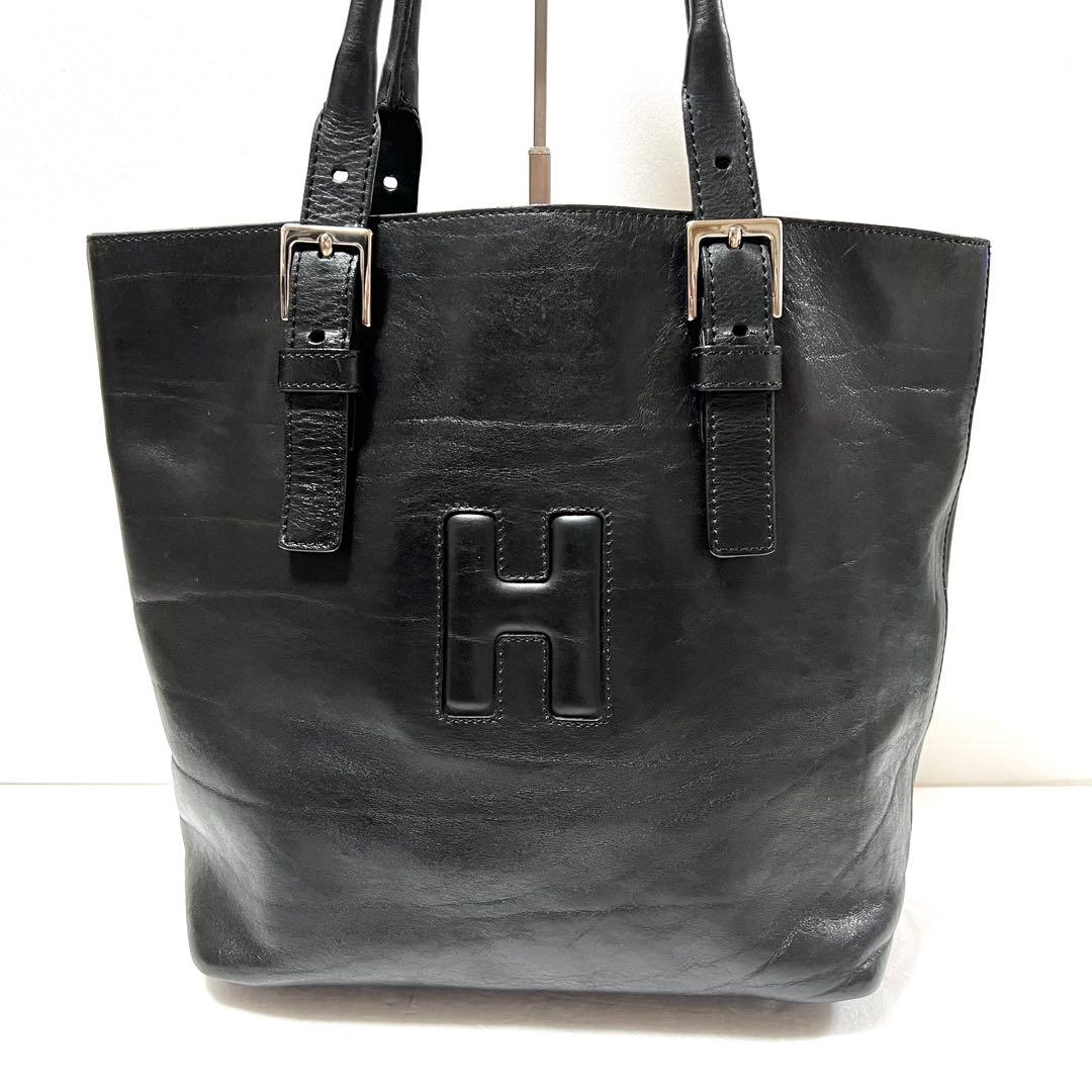 【美品】HIROFU ヒロフ レザー トートバッグ A4 ブラック 肩掛け