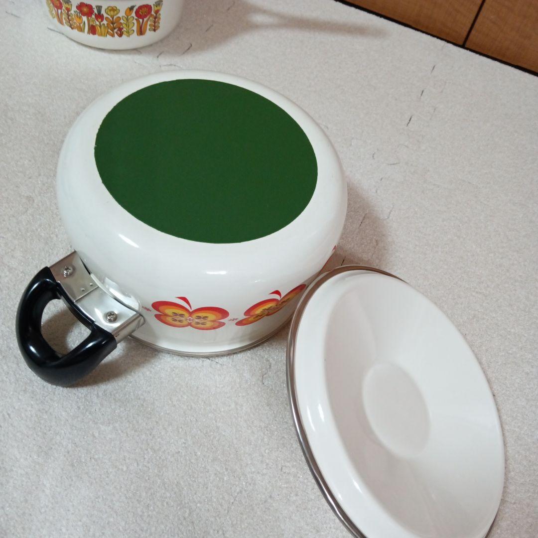 昭和レトロポップエジリーイズミ北欧風お鍋セットお花柄当時物