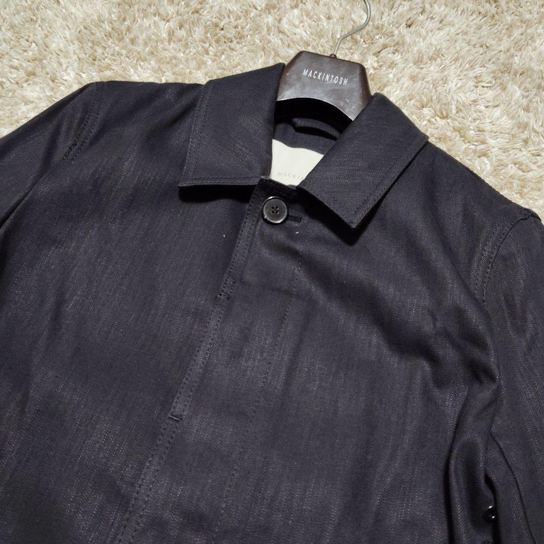 美品 マッキントッシュ ステンカラーコート ダンケルド デニム 黒 36 S