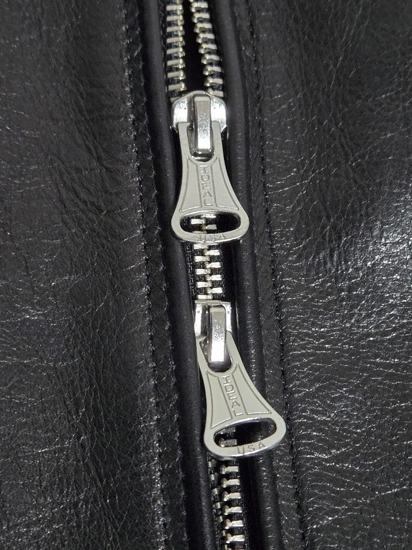 SSZ レザージャケット L 牛革 ダブルジップ ブラック 美品