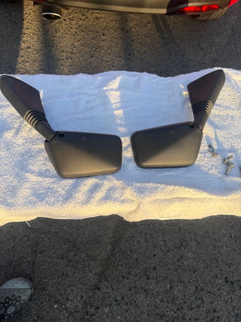 フュージョン純正ミラー ブラック 可動式アーム 取り付けネジ付き