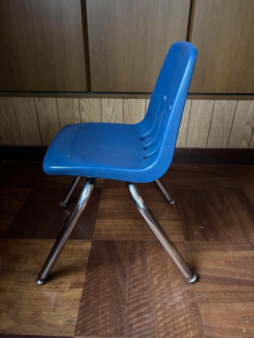 【希少】VIRCO ヴィンテージ スクールチェア LA購入アメリカ製 ブルー