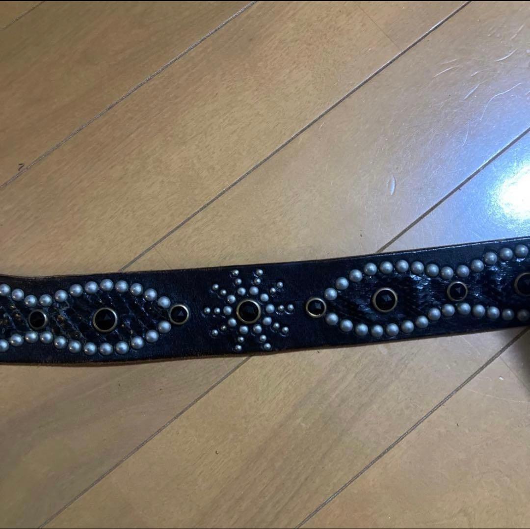 HTCピーナッツオーバーレイベルト・ブラックレザー・32 クロコ